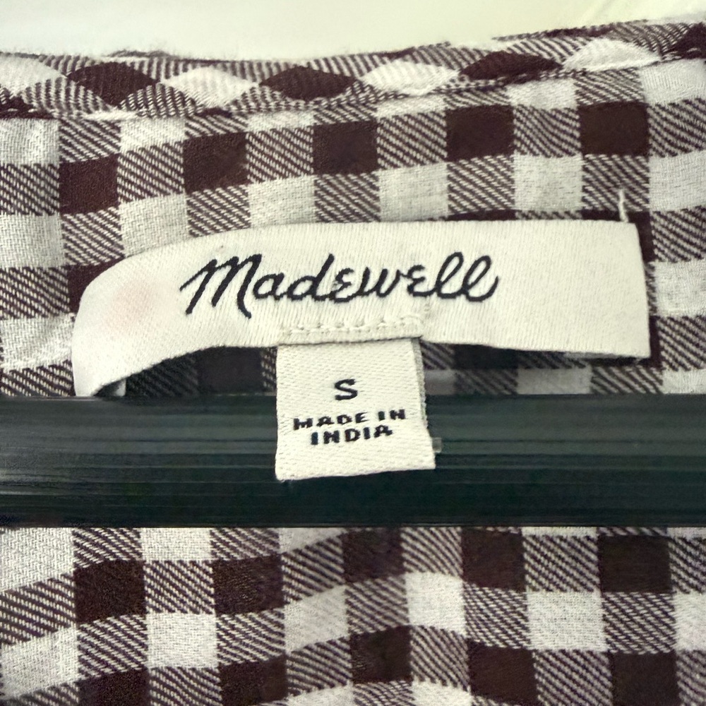 Madewell Men’s Brown & White Gingham Button-Down Shirt - Picture 2 of 2